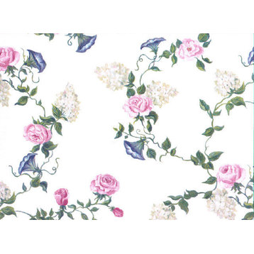 Modern Non-Woven Wallpaper For Accent Wall - Floral Wallpaper 4449bi, Roll