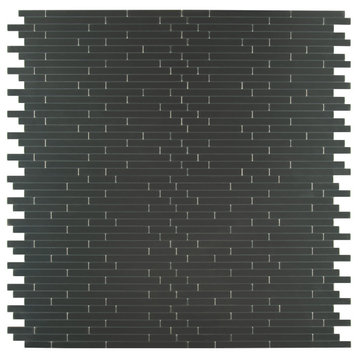 MSI SMOT-PNS-5MM 12" x 13" Linear Mosaic Wall Tile - Glossy Tile - Silverina