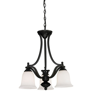 3 Light Chandelier in Spanish Style - 20 Inches Wide by 23 Inches High
