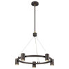 Southport 5 Light Chandelier in Matte Black With Satin Brass