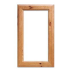 Juanita Glass Cabinet Door from CabinetNow.com shown in Rustic Hickory - Kitchen Cabinetry