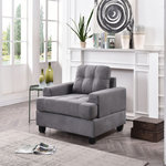 Glory Furniture - Sandridge Chair, Gray - Tufted Seat, Pocket Coil Springs and Compact Design Make this A Perfect Seating System for any Room . Perfect For Small Apartments, Dorms and RVs. Available in a choice of colors and fabrics. Choose From Sofas, Loveseats, Chairs , Ottomans and Even a Sectional! EZ Assembly and Delivery