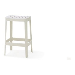 Cane-line Cut Bar Chair Low White - Outdoor Bar Stools