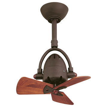 Diane Oscillating Directional Ceiling Fan With Mahogany Tone Blades, Textured Bronze