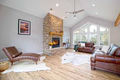 Inspiration for a craftsman living room remodel in Other