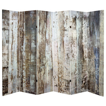 6' Tall Double Sided Winter Woods Canvas Room Divider
