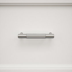 Luxe Knurled Brushed Stainless Pull Bar 150mm - Drawer & Cabinet Hardware