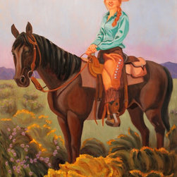 Wrangler Amy at Zapata Ranch - Paintings