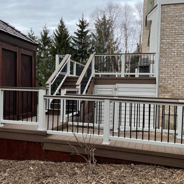 Dark Roast Timbertech Re-deck in Barrington, IL
