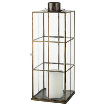 Grimwig, Medium, 8Lx8Wx23H Gold Glass Lantern