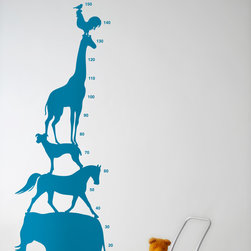 Animal Tower Wall Stickers - Blue - Picture Frames
