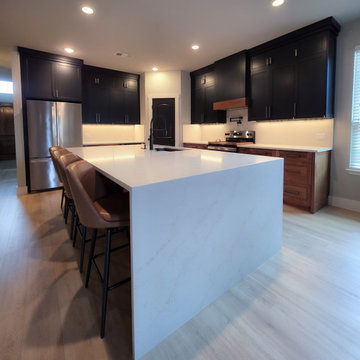 Full Custom Kitchen Remodel with Ceiling-Height Cabinets and Waterfall Island