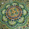 Green Mandala Tapestry Cotton Bed Cover Paisley Design