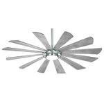 Minka Aire - Minka Aire Windmolen 65``Ceiling Fan F870L-BS - 65``Ceiling Fan from Windmolen collection in Brushed Steel finish. Number of Bulbs 1. Max Wattage 40.00 . No bulbs included. No UL Availability at this time.