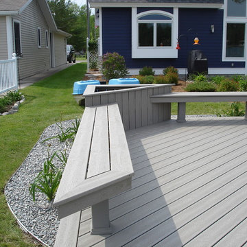 Trex deck with benches and planters