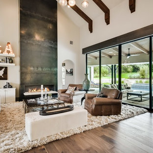 Design ideas for a mediterranean living room in Austin.