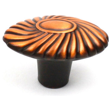 Orchid Oval Knob, Brushed Antique Copper