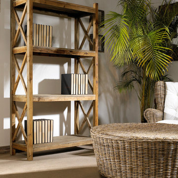 Salvaged Wood Cross Rack Book Case