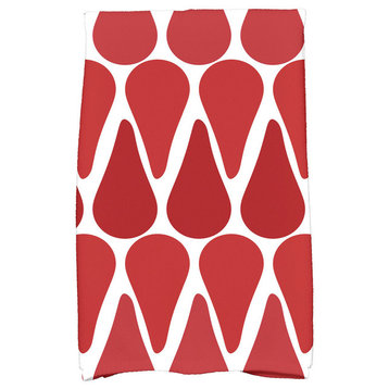 18"x30" Watermelon Seeds, Geometric Print Hand Towel, Red