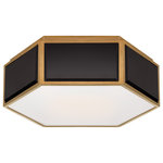 Visual Comfort & Co. - Kate Spade New York Bradford 2 Light Flush Mount in Black And Soft Brass - This 2 light Hexagonal Flush Mount from the Kate Spade New York Bradford collection by Visual Comfort will enhance your home with a perfect mix of form and function. The features include a Black and Soft Brass finish applied by experts.
