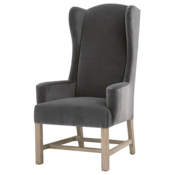 Star International Furniture Stitch & Hand Bennett Velvet Arm Chair in Gray