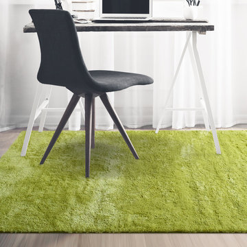 Smooth Shag Area Rug Green
