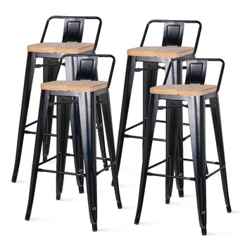 gunmetal bar stools with back