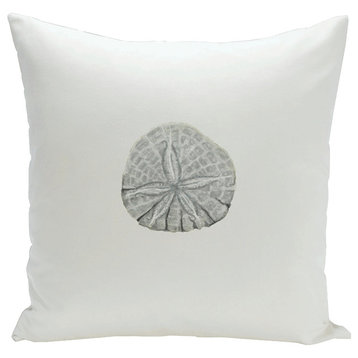 Polyester Decorative Pillow, Sanddollar, Whisper Blue, Grey, 18"X18"