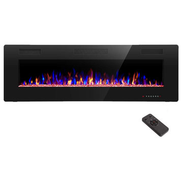 R.W.FLAME 36 inch Recessed and Wall Mounted Electric Fireplace, 50"