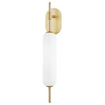Mitzi by Hudson Valley Lighting - Miley 1 Light Wall Sconce, Opal Shiny, Aged Brass - Features: