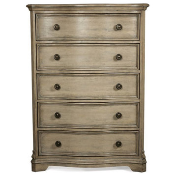 Riverside Corinne 5 Drawer Wood Chest in Natural Sun-Drenched Acacia