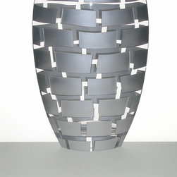 12" Crystal Vase with Genuine Silver Wall Decor - Vases