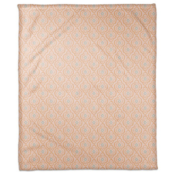 Orange Quatre on Pink 50x60 Coral Fleece Blanket