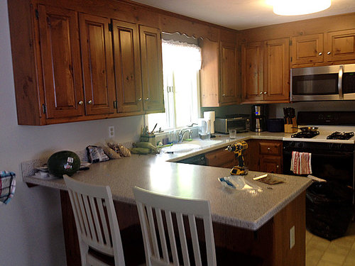 Knotty Pine Kitchen Custom Cabinets Can I Stain Paint Or Replace