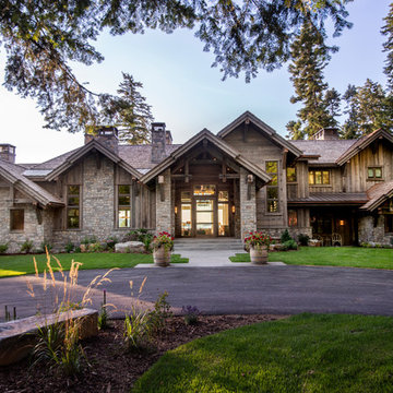 Montana vacation home, natureaged and weathered timbers