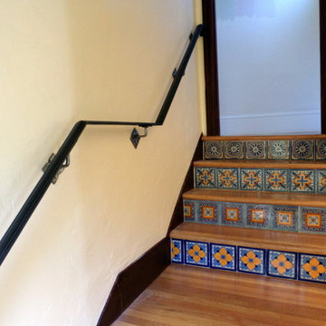 1920's Mediterranean Inspired Hand Rail with Etched Brackets
