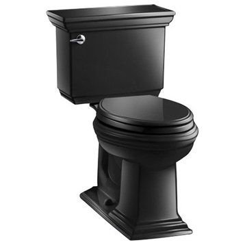 Kohler Memoirs, Stately Comfort Height, 2-Piece Elongated Toilet, Black Black