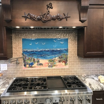Fused Glass Beach Scene Mural