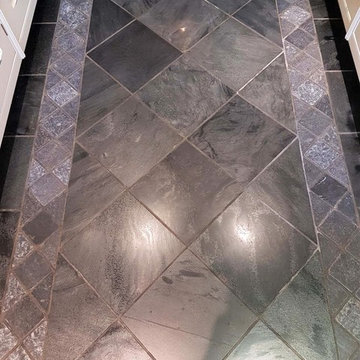 Kitchen Slate Floor with Inlaid Granite Renovated in Harrogate