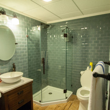 Gorgeous Basement Family Room, Mudroom, and Bathroom