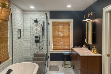 Example of a trendy bathroom design in Cleveland