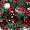 42" Peppermint Candy Pre-decorated Artificial Pine Christmas Wreath Unlit