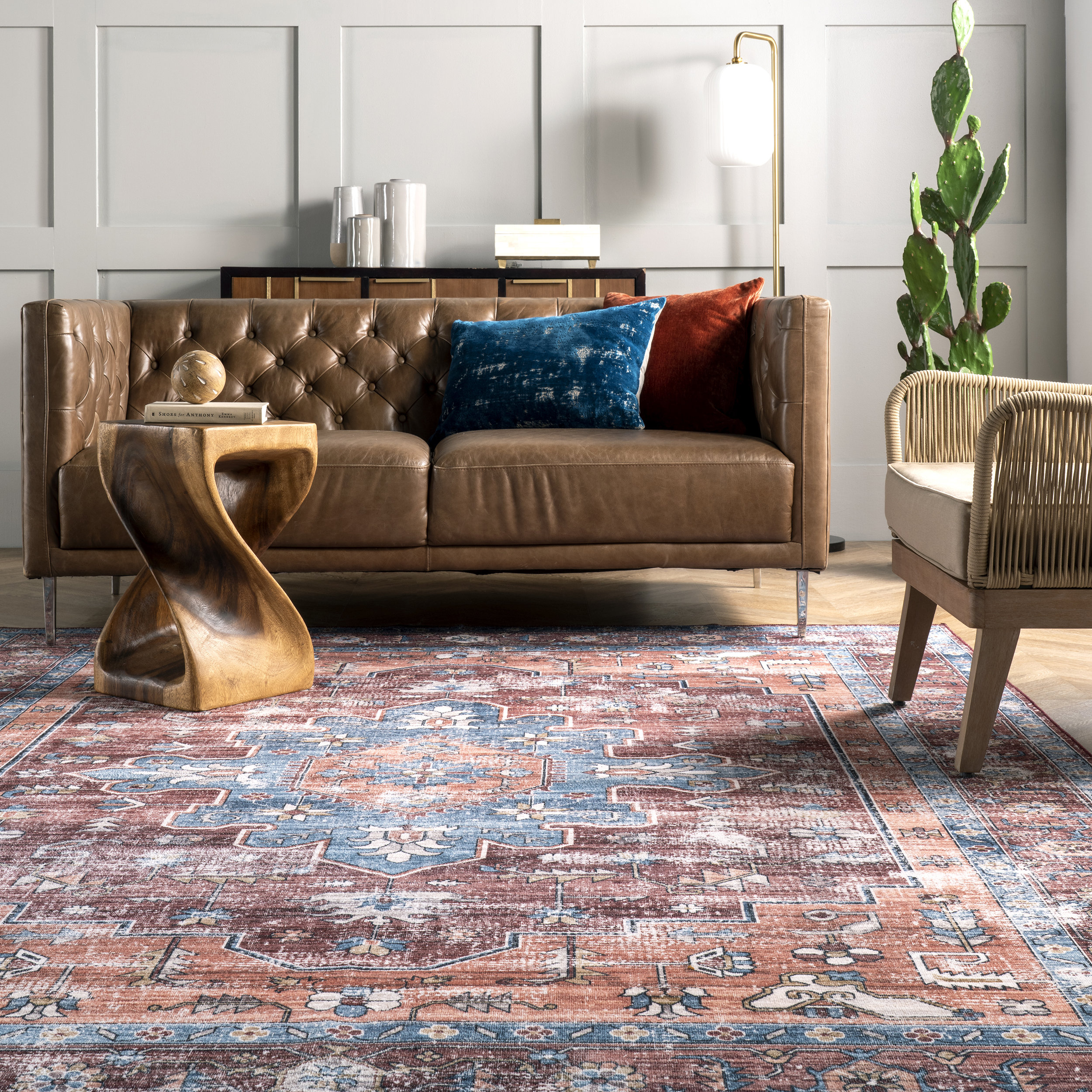 nuLOOM Zena Machine Washable Medallion Area Rug, 6'Round ...