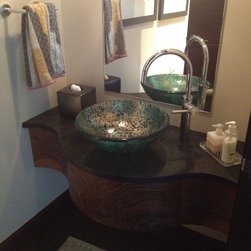 Wave Front Walnut Vanity - Bathroom Vanities And Sink Consoles