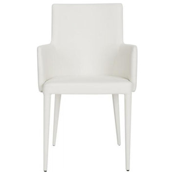 Amber Arm Chair White PU Leather