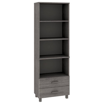 vidaXL Cabinet Bookshelf Entryway Cabinet HAMAR Light Gray Solid Wood Pine