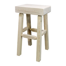 Montana Woodworks - Homestead Collection Half Log Bar Stool, Ready to Finish - Bar Stools and Counter Stools