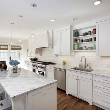 White Kitchen with Seating Island
