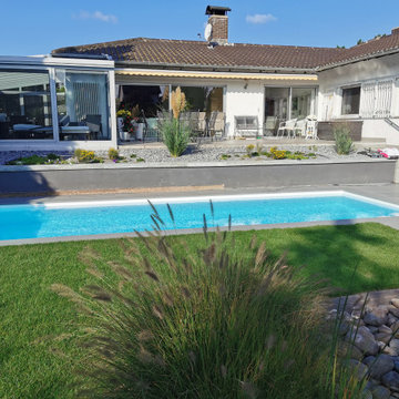 NIVEKO Polystone Invisible 8,00 x 3,00 x 1,50 m mit treppe Modern