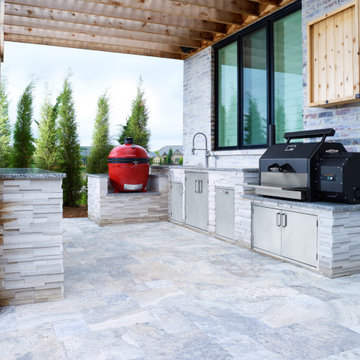 L-Shaped Outdoor Kitchen